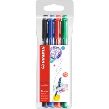 STABILO Premium-Fineliner 0,8mm 488/4 pointMax 4 Farben
