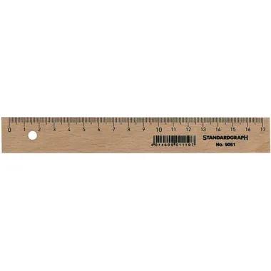 DUX Holzlineal 17cm 9061 unlackiert