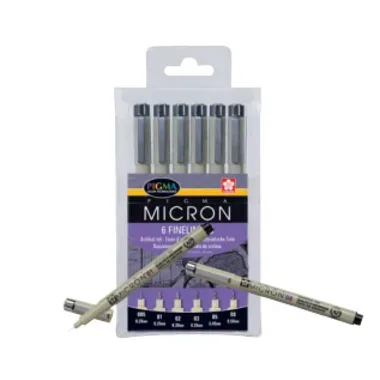 SAKURA Pigma Micron Set POXSDK6 0,2/0,25/0,3/0,35/0,45/0,5mm