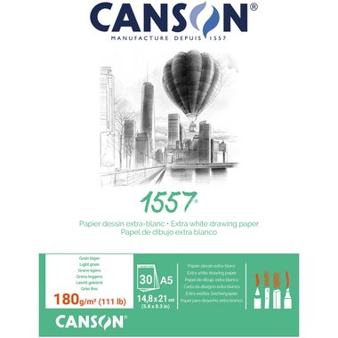 CANSON Skizzenblock 1557 A5 204127413 50 Blatt, geleimt, 180g