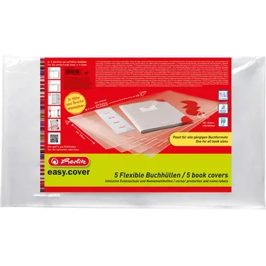 HERLITZ Buchh&uuml;lle easy cover 50014750 5 St&uuml;ck in Polybeutel Flexibel