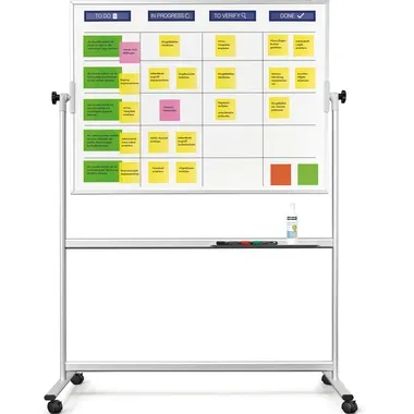 magnetoplan - Scrumboard, Standard-Set inkl. Zubehör, Tafel-BxH 1200 x 900 mm, mobil., One Size, Weiss