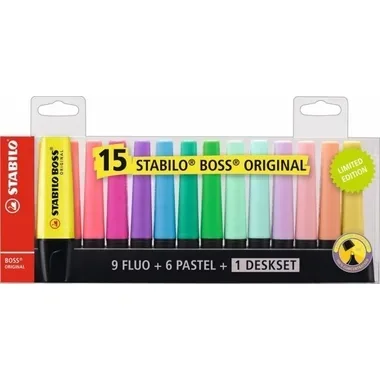 STABILO BOSS Original 2-5mm 7015-01-5 Tischset 15 St&uuml;ck