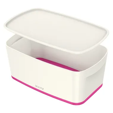 LEITZ MyBox Klein, mit Deckel 5lt 52291023 weiss/pink