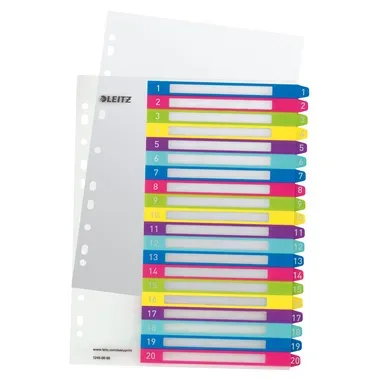 LEITZ Register PC-beschriftbar A4+ 12450000 WOW, 1-20 multicolor