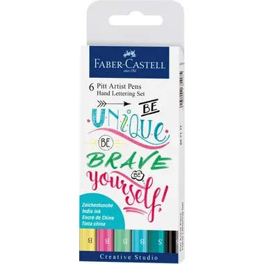 FABER-CASTELL Pitt Art Pen Handlettering 267116 Pastel 6 St&uuml;ck
