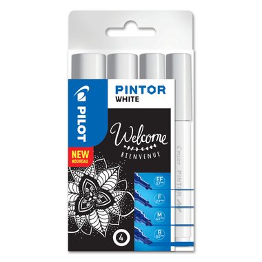 PILOT Marker Set Pintor B/M/F/EF S4/0537465 weiss, 4 St&uuml;ck