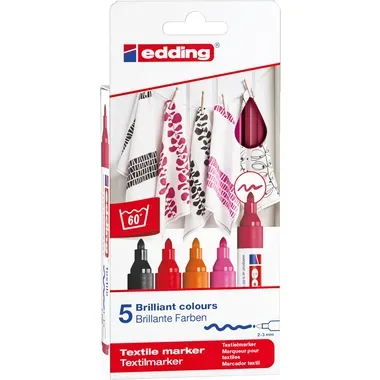 EDDING Textilmarker 4500 3949 Warm Color 5 St&uuml;ck