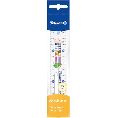 PELIKAN Lineal Combino 15cm 811224 weiss Tier-Motive