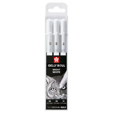 SAKURA Gelly Roll 0.3/0.4/0.5mm POXPGBWH3C White 3 St&uuml;ck