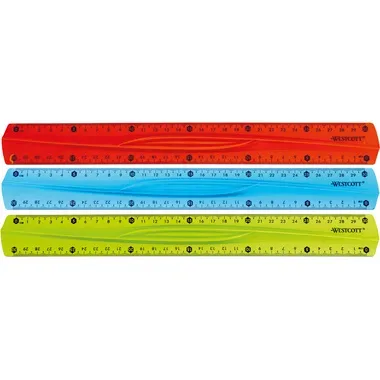 WESTCOTT Lineal, flexibel E-1022200 30cm blau/rot/gr&uuml;n