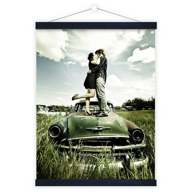 DEBEX Posterleisten 51x2cm LBMG schwarz, magnetisch