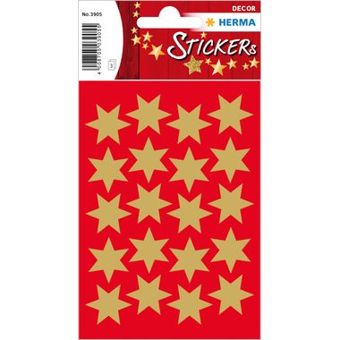 HERMA Sticker Sterne 21mm 3905 gold 60 St&uuml;ck/3 Blatt