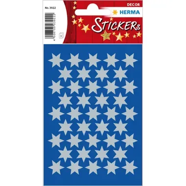 HERMA Sticker Sterne 14mm 3922 silber 123 St&uuml;ck/3 Blatt