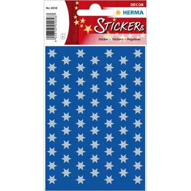 HERMA Sticker Sterne 8mm 4058 silber 201 St&uuml;ck/3 Blatt