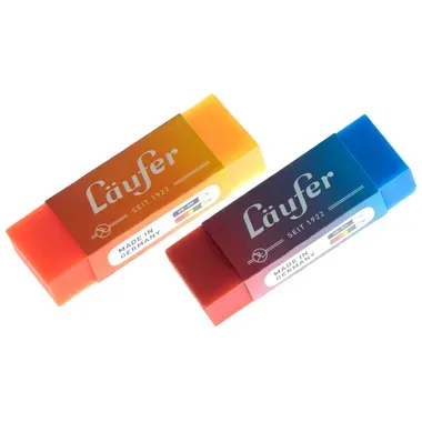 L&Auml;UFER Plast-Radierer 65x21x12mm 12005 farbig ass.