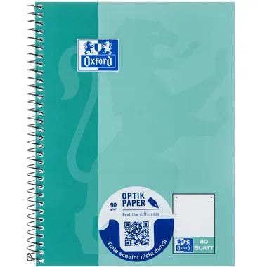 OXFORD Collegeblock SCRIBZEE A5+ 400132392 dotted, gr&uuml;nblau 80 Blatt