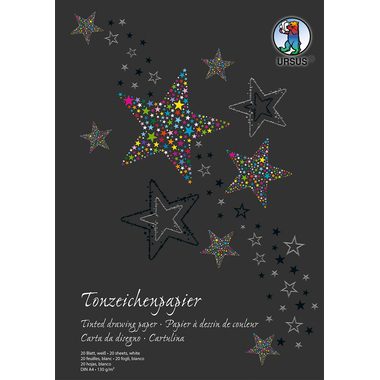 URSUS Tonzeichenpapier-Block A4 2134601SE 130g. weiss 20 Blatt