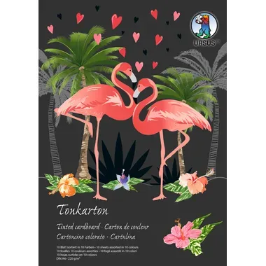 URSUS Tonkarton-Block A4 6684699SE 220g, 10 Farben 10 Blatt