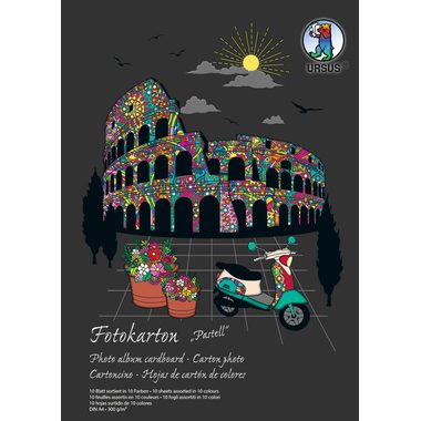 URSUS Fotokarton-Block A4 3794699SE 300g, pastell 10 Blatt