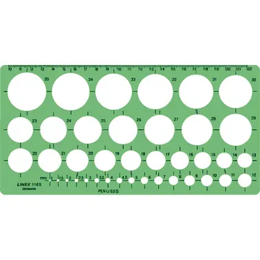 LINEX Kreisschablone 561400 1-35mm gr&uuml;n/transp.