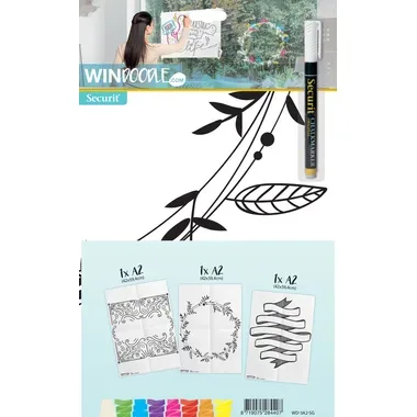 SECURIT Fensterschablone WINDOODLE WD-3A2-SG A2 Signs 3 St&uuml;ck