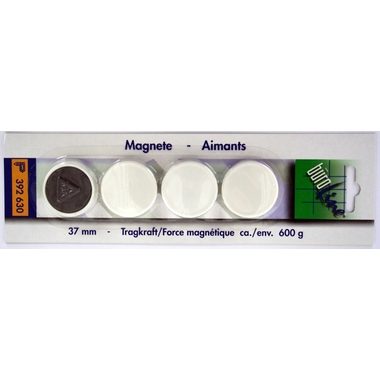 B&Uuml;ROLINE Magnet 37 mm 392630 weiss 4 St&uuml;ck