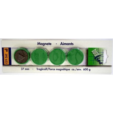 B&Uuml;ROLINE Magnet 37 mm 392633 gr&uuml;n 4 St&uuml;ck