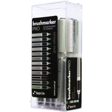 KARIN Brush Marker PRO 27C6 Grey colours 12 Stück