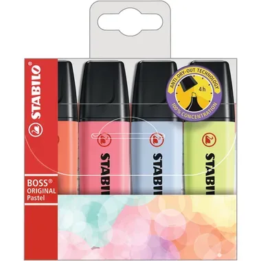 STABILO Textmarker BOSS Pastell 70/4-3 4 St&uuml;ck ass.