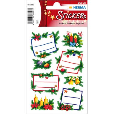 HERMA Sticker Weihnachten 3893 bunt 16 St&uuml;ck/2 Blatt