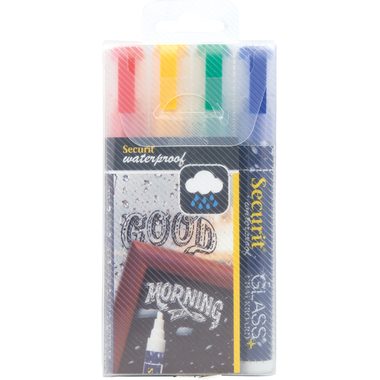 SECURIT Kreidestift 2-6mm SMA610-V4 ass., wasserfest 4 St&uuml;ck