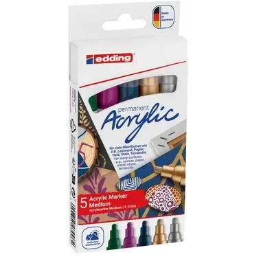 EDDING Acrylmarker 5100 2-3mm 5100-E5-999 metallic, ass. 5 St&uuml;ck
