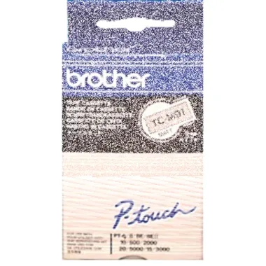 Brother TC-M91 Authentic Schriftband Selbstklebend Schwarzer Druck auf Transparent 9 mm x 7.7m