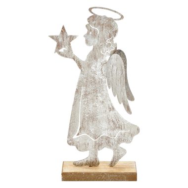 ROOST Aufsteller Engel 10034449 Holz,Metall, silber 15x28x6cm