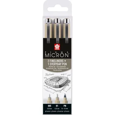 SAKURA Pigma Micron Set POXSDK3UR 0,2/0,25mm/PN 3 St&uuml;ck