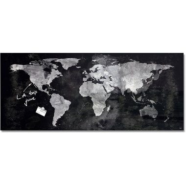 SIGEL Glas-Magnetboard GL246 Weltkarte 1300x550x15mm