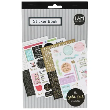 I AM CREATIVE Stickerbook 4087.473 Spr&uuml;che, 5 Blatt