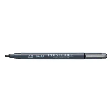PENTEL Fineliner Pigment Call. 2.0 mm S20P-C2A POINTLINER, schwarz
