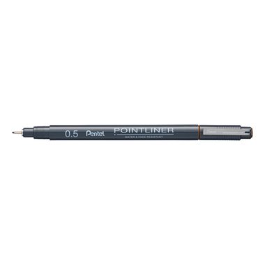 PENTEL Fineliner Pigment 0.5 mm S20P-5SP POINTLINER, schwarz
