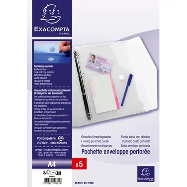 EXACOMPTA Dokumententasche A4 57381E PP, gelocht, 140my