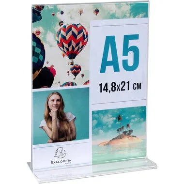 EXACOMPTA Tischaufsteller A5 85158D transparent, T-Form hoch