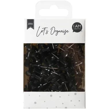 I AM CREATIVE Pinnadeln Let`s Organize MAA4035.18 schwarz, 9x24cm 100 St&uuml;ck