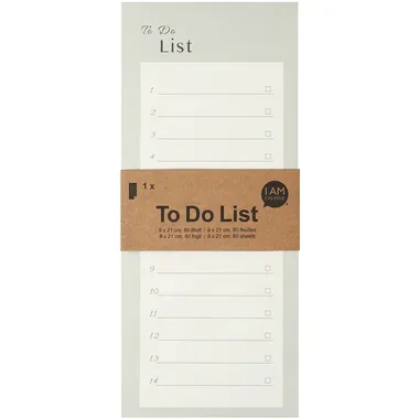 I AM CREATIVE To Do Liste 9x21cm MAA4005.37 gr&uuml;n 80 Blatt