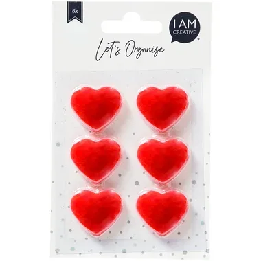 I AM CREATIVE Magnet Herz Let`s Organize MAA4035.49 rot, stark 6 St&uuml;ck