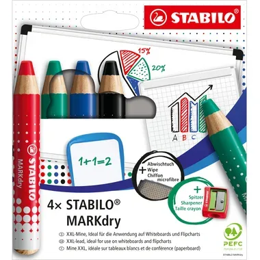 STABILO Whiteboardmarker MARKdry 648/4 4er Etui