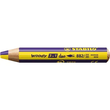 STABILO Farbstift Woody 3 in 1 882/205-385 Duo, gelb/violett