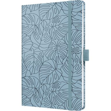JOLIE Notizbuch Blue Monstera A5 JN353 hellblau, liniert 174 Blatt