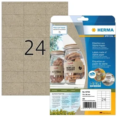 HERMA Etiketten 70 x 36 mm 10753 aus Silphie-Papier 480 St&uuml;ck