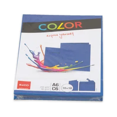 ELCO Couverts/Karten COLOR C6/A6 74834.32 blau 2x10 St&uuml;ck